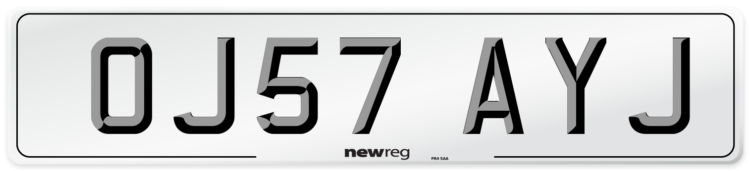 OJ57 AYJ Number Plate from New Reg
